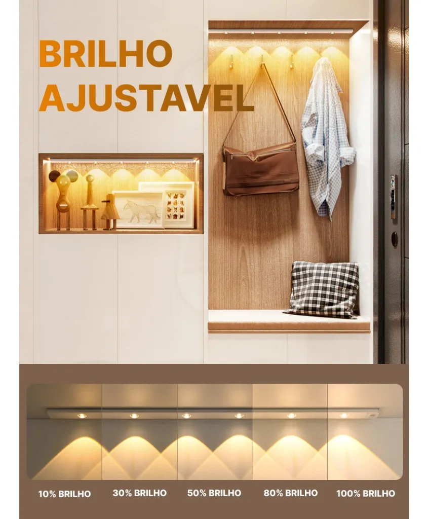 Luz LED com Sensor de Movimento | Iluminação Inteligente Recarregável USB - Imagem 5